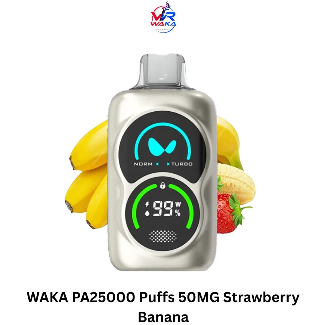 WAKA PA25000 Puffs 50MG Strawberry Banana in Dubai UAE WAKA PA25000 Puffs 50MG Strawberry Banana