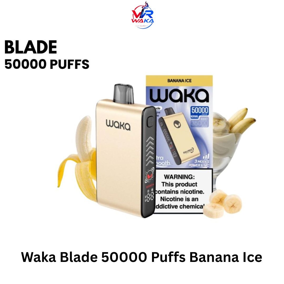 Waka Blade 50000 Puffs Banana Ice dubai Waka Blade 50000 Puffs Banana Ice